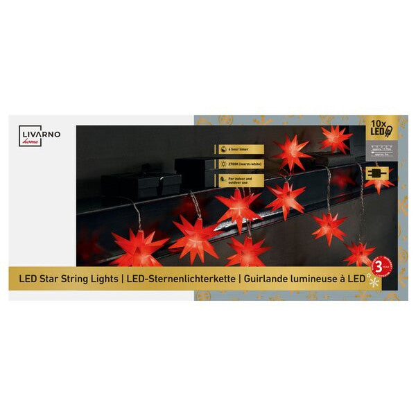 LIVARNO Home Bright Red LED String Lights - 100 Count, Festive Indoor/Outdoor Decor